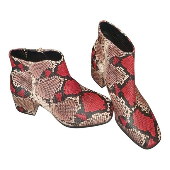 Faux Snakeskin Ankle Boots - Picture 2 of 7